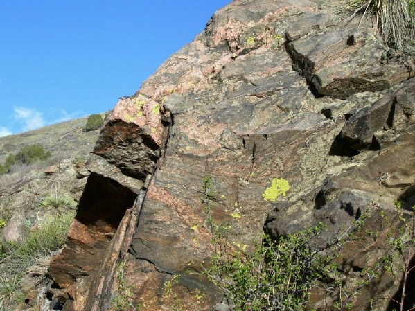 Gneiss exposure along the Apex Trail